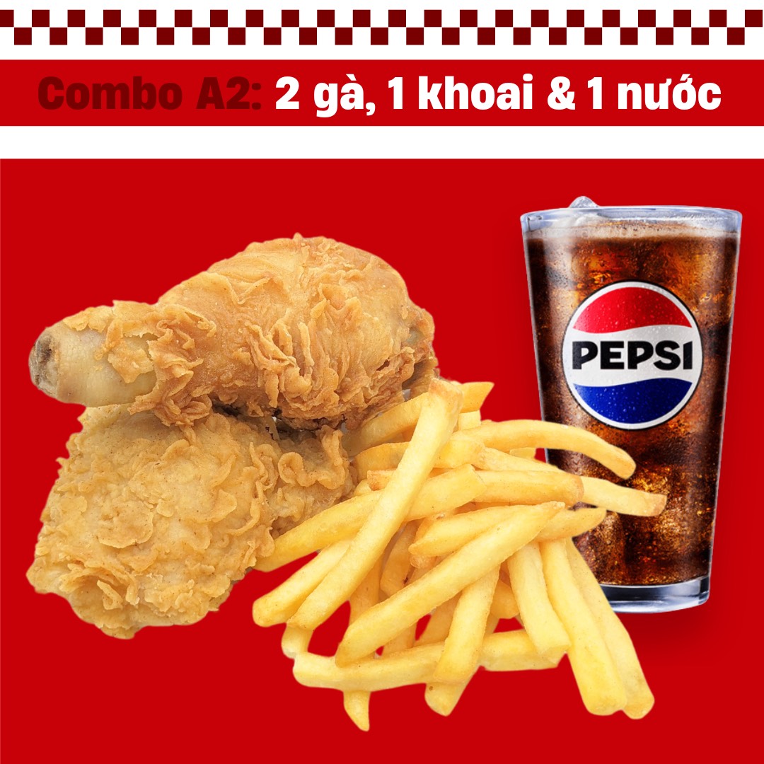 Combo A2: 2 gà, 1 khoai & 1 nước